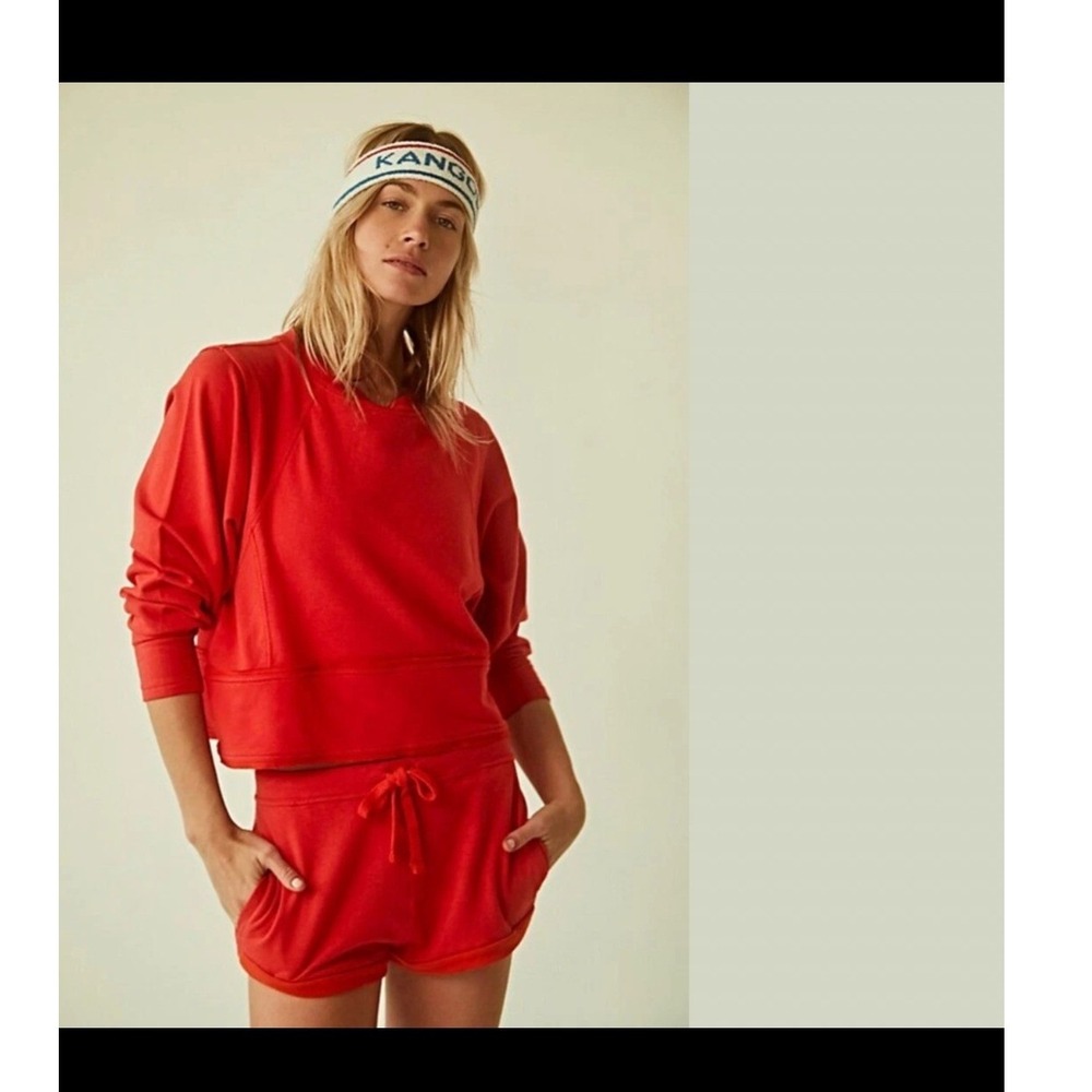FP Movement Free People Where The Wind Blows Sweatshirt Victory Red- Medium